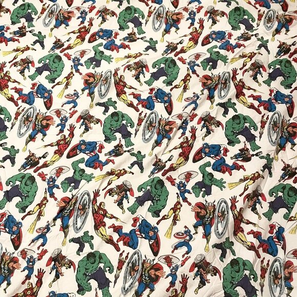 Pottery Barn Kids Marvel Comics Hero Full Flat Sheet Hulk Captain America - Picture 1 of 16